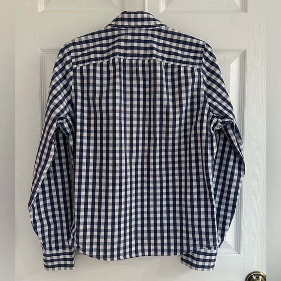 HOLLISTER~ Men’s Blue and White Long Sleeve Checkered Button-Up Shirt size S - Picture 7 of 8